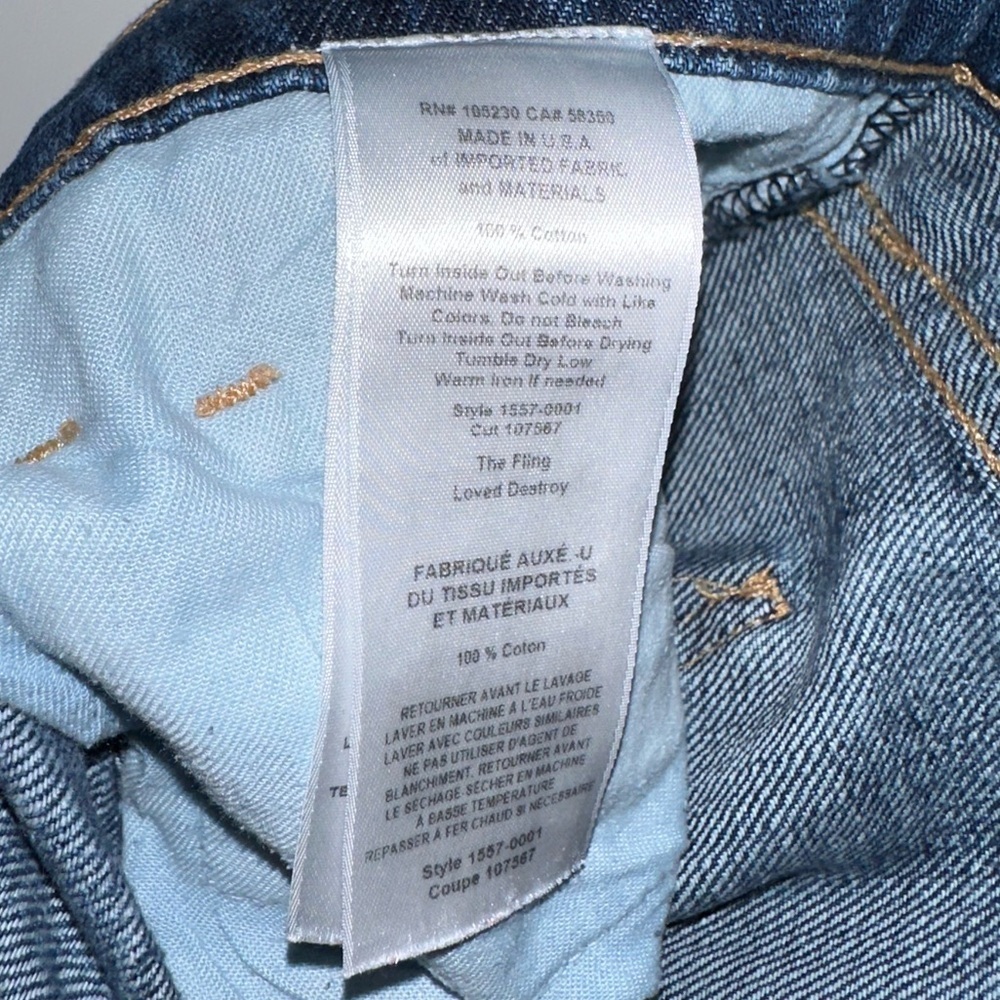 Current/Elliott “The Fling Love Destroy” Jeans Women’s 27 Straight Dark Wash - Picture 5 of 8